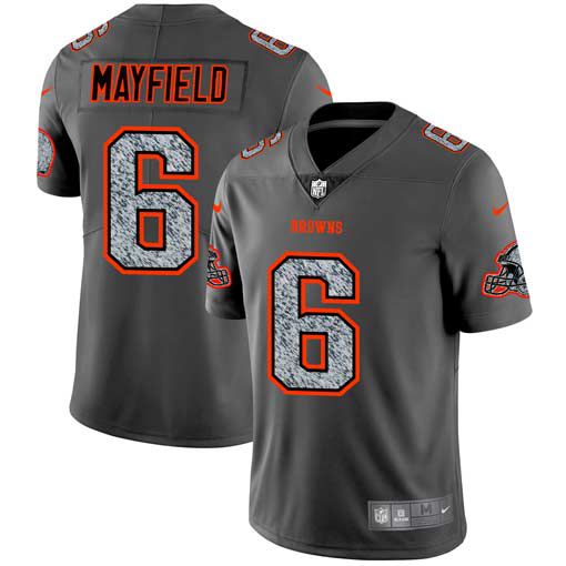 Men Cleveland Browns #6 Mayfield Nike Teams Gray Fashion Static Limited NFL Jerseys->youth nfl jersey->Youth Jersey
